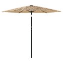 VidaXL Parasol ogrodowy z LED, stalowy słupek, brązowy, 223x223x231 cm