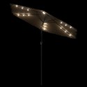 VidaXL Parasol ogrodowy z LED, stalowy słupek, brązowy, 223x223x231 cm