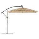 VidaXL Parasol ogrodowy z LED, stalowy słupek, brązowy, 269x269x235 cm