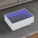 VidaXL Stolik kawowy z LED, biały, 70x50x30cm, materiał drewnopochodny