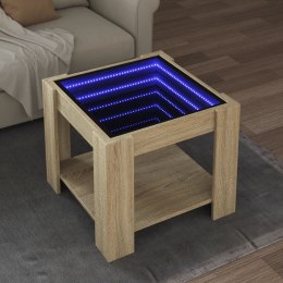 VidaXL Stolik kawowy z LED, dąb sonoma, 53x53x45 cm