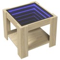 VidaXL Stolik kawowy z LED, dąb sonoma, 53x53x45 cm