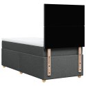 VidaXL Łóżko kontynentalne z materacem, ciemnoszara tkanina 100x200 cm