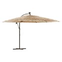 VidaXL Parasol ogrodowy z LED, stalowy słupek, brązowy, 290x290x238 cm