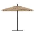 VidaXL Parasol ogrodowy z LED, stalowy słupek, brązowy, 290x290x238 cm