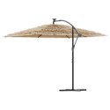 VidaXL Parasol ogrodowy z LED, stalowy słupek, brązowy, 290x290x238 cm