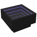 VidaXL Stolik kawowy z LED, czarny 50x50x30cm, materiał drewnopochodny