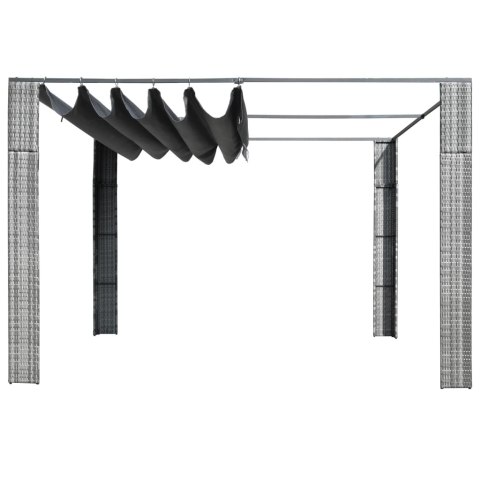 VidaXL Altana z dachem, polirattan, 300x300x200cm, szary i antracytowy VidaXL Altana z dachem, polirattan, 300x300x200cm, szary i antracytowy