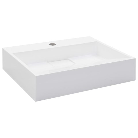 VidaXL Umywalka, 50x38x13 cm, kompozyt mineralny/marmurowy, biała VidaXL Umywalka, 50x38x13 cm, kompozyt mineralny/marmurowy, biała