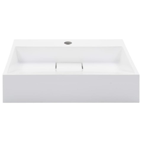 VidaXL Umywalka, 50x38x13 cm, kompozyt mineralny/marmurowy, biała VidaXL Umywalka, 50x38x13 cm, kompozyt mineralny/marmurowy, biała