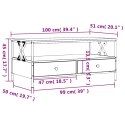 VidaXL Stolik kawowy, czarny 100x51x45 cm, materiał drewnopochodny