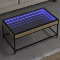 VidaXL Stolik kawowy z LED Infinity, dąb sonoma, 90x50x41 cm