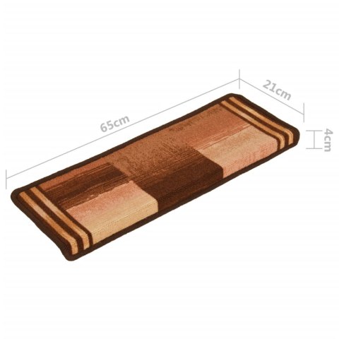 VidaXL Samoprzylepne nakładki na schody, 15 szt., 65x21x4 cm, brązowe VidaXL Samoprzylepne nakładki na schody, 15 szt., 65x21x4 cm, brązowe