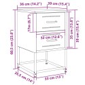 VidaXL Szafki nocne, 2 szt., musztardowe, 36x39x60,5 cm, stal