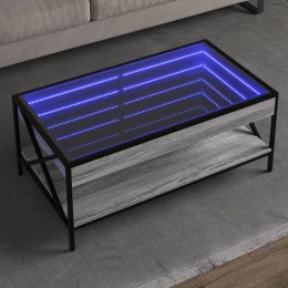 VidaXL Stolik kawowy z LED Infinity, szary dąb sonoma, 90x50x38 cm