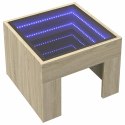 VidaXL Stolik nocny z LED Infinity, dąb sonoma, 40x40x30 cm