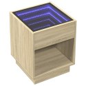 VidaXL Stolik nocny z LED Infinity, dąb sonoma, 40x40x50 cm