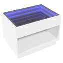 VidaXL Stolik kawowy z LED Infinity, biały, 70x50x50 cm