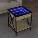 VidaXL Stolik kawowy z LED Infinity, dąb sonoma, 40x40x49 cm