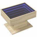 VidaXL Stolik kawowy z LED, dąb sonoma, 70x50x45 cm