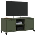 VidaXL Szafka RTV, oliwkowa, 100,5x39x43,5 cm, stal walcowana na zimno