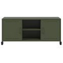 VidaXL Szafka RTV, oliwkowa, 100,5x39x43,5 cm, stal walcowana na zimno