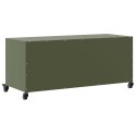 VidaXL Szafka RTV, oliwkowa, 100,5x39x43,5 cm, stal walcowana na zimno