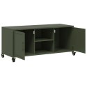 VidaXL Szafka RTV, oliwkowa, 100,5x39x43,5 cm, stal walcowana na zimno