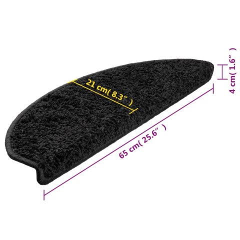 VidaXL Nakładki na schody, 15 szt., czarne, 65x21x4 cm VidaXL Nakładki na schody, 15 szt., czarne, 65x21x4 cm