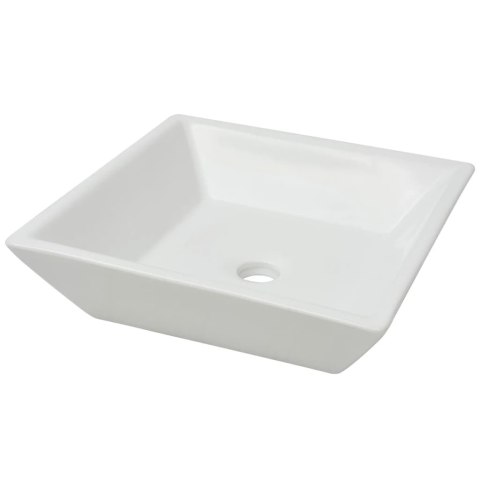 VidaXL Umywalka ceramiczna, kwadratowa 41,5 x 41,5 x 12 cm, biała VidaXL Umywalka ceramiczna, kwadratowa 41,5 x 41,5 x 12 cm, biała