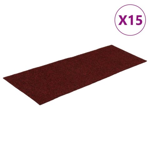 Samoprzylepne nakładki na schody, 15 szt., 60x25 cm, czerwone Samoprzylepne nakładki na schody, 15 szt., 60x25 cm, czerwone