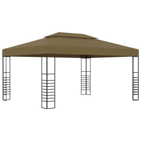 VidaXL Altana ze sznurem lampek LED, 3x4 m, kolor taupe VidaXL Altana ze sznurem lampek LED, 3x4 m, kolor taupe