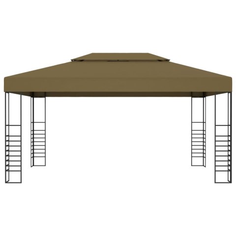 VidaXL Altana ze sznurem lampek LED, 3x4 m, kolor taupe VidaXL Altana ze sznurem lampek LED, 3x4 m, kolor taupe
