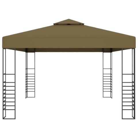 VidaXL Altana ze sznurem lampek LED, 3x4 m, kolor taupe VidaXL Altana ze sznurem lampek LED, 3x4 m, kolor taupe