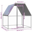 VidaXL Klatka zewnętrzna dla kurcząt, 2x2x2 m, stal galwanizowana