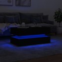 VidaXL Stolik kawowy z oświetleniem LED, czarny, 90x50x40 cm