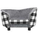 VidaXL Sofa dla psa, szara, 68x38x38 cm, pluszowa