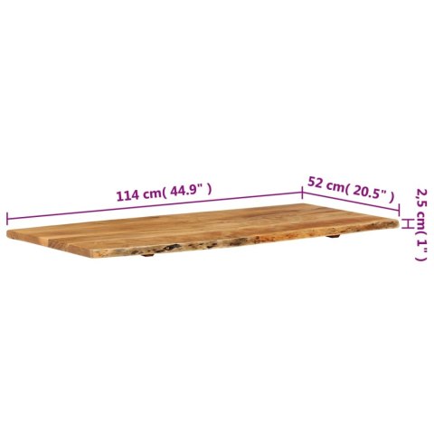 Blat łazienkowy, lite drewno akacjowe, 114x52x2,5 cm Blat łazienkowy, lite drewno akacjowe, 114x52x2,5 cm