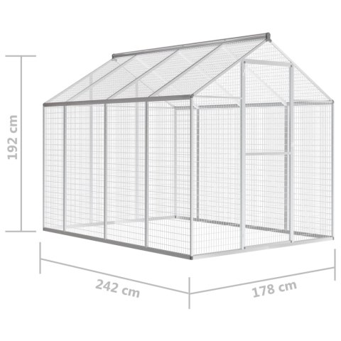 VidaXL Ptaszarnia z aluminium, 178 x 242 x 192 cm VidaXL Ptaszarnia z aluminium, 178 x 242 x 192 cm