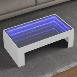 VidaXL Stolik kawowy z LED Infinity, biały, 90x50x30 cm