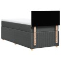 VidaXL Łóżko kontynentalne z materacem, ciemnoszara tkanina 80x200 cm