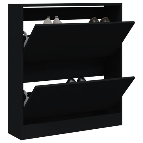 VidaXL Szafka na buty, czarna, 80x21x87,5 cm, materiał drewnopochodny VidaXL Szafka na buty, czarna, 80x21x87,5 cm, materiał drewnopochodny