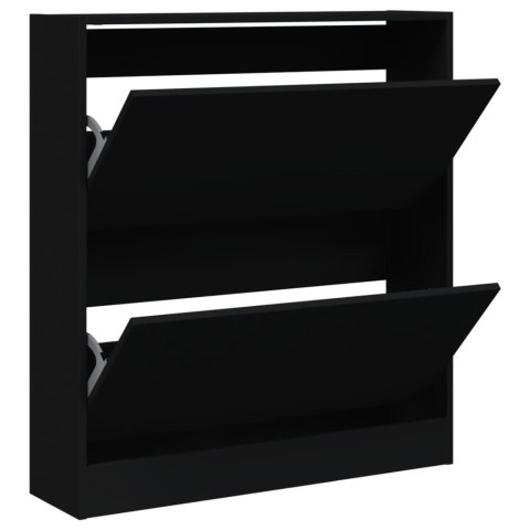 VidaXL Szafka na buty, czarna, 80x21x87,5 cm, materiał drewnopochodny VidaXL Szafka na buty, czarna, 80x21x87,5 cm, materiał drewnopochodny