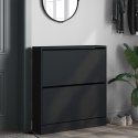 VidaXL Szafka na buty, czarna, 80x21x87,5 cm, materiał drewnopochodny