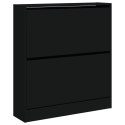 VidaXL Szafka na buty, czarna, 80x21x87,5 cm, materiał drewnopochodny