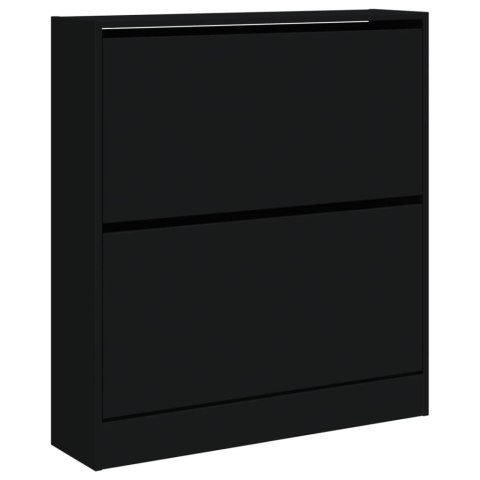 VidaXL Szafka na buty, czarna, 80x21x87,5 cm, materiał drewnopochodny VidaXL Szafka na buty, czarna, 80x21x87,5 cm, materiał drewnopochodny
