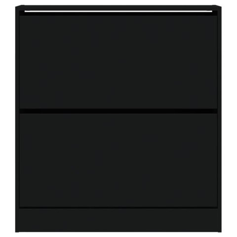 VidaXL Szafka na buty, czarna, 80x21x87,5 cm, materiał drewnopochodny VidaXL Szafka na buty, czarna, 80x21x87,5 cm, materiał drewnopochodny