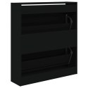 VidaXL Szafka na buty, czarna, 80x21x87,5 cm, materiał drewnopochodny