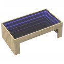 VidaXL Stolik kawowy z LED Infinity, dąb sonoma, 90x50x30 cm