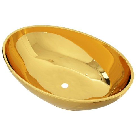 VidaXL Umywalka, 40 x 33 x 13,5 cm, ceramiczna, złota VidaXL Umywalka, 40 x 33 x 13,5 cm, ceramiczna, złota